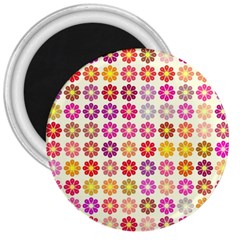 Multicolored Floral Pattern 3  Magnets by linceazul