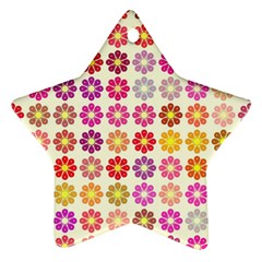 Multicolored Floral Pattern Ornament (star) by linceazul