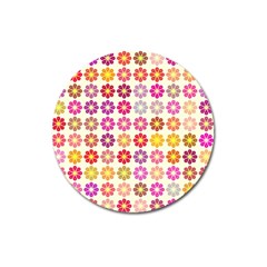 Multicolored Floral Pattern Magnet 3  (round) by linceazul