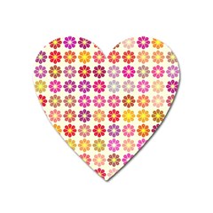 Multicolored Floral Pattern Heart Magnet by linceazul