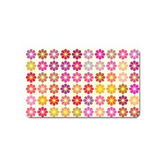 Multicolored Floral Pattern Magnet (name Card) by linceazul