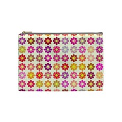 Multicolored Floral Pattern Cosmetic Bag (medium)  by linceazul