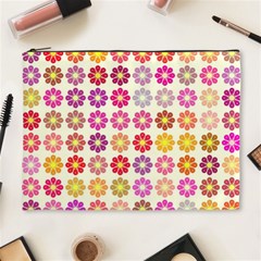 Multicolored Floral Pattern Cosmetic Bag (xl) by linceazul