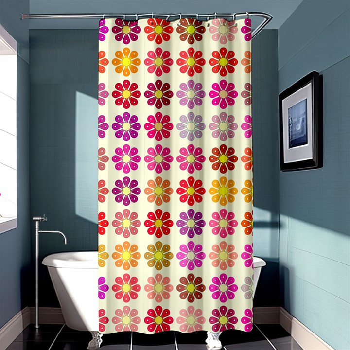 Multicolored Floral Pattern Shower Curtain 36  x 72  (Stall) 