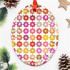 Multicolored Floral Pattern Ornament (oval Filigree) by linceazul