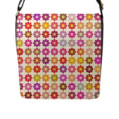 Multicolored Floral Pattern Flap Messenger Bag (l)  by linceazul