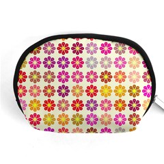 Multicolored Floral Pattern Accessory Pouches (medium)  by linceazul