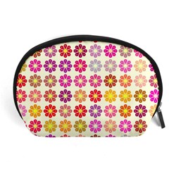 Multicolored Floral Pattern Accessory Pouches (large)  by linceazul