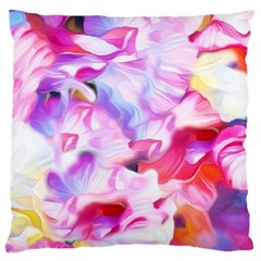 Colorful Abstract Floral Design Large Cushion Case (one Side) by GabriellaDavid