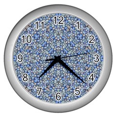 Geometric Luxury Ornate Wall Clocks (Silver) 