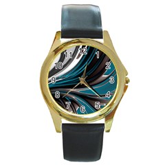 Colors Round Gold Metal Watch by ValentinaDesign