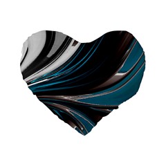 Colors Standard 16  Premium Flano Heart Shape Cushions by ValentinaDesign