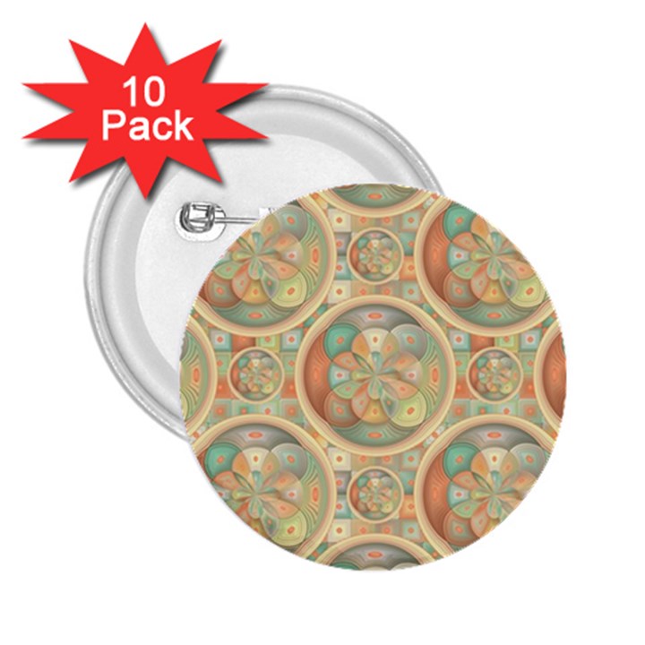 Complex Geometric Pattern 2.25  Buttons (10 pack) 