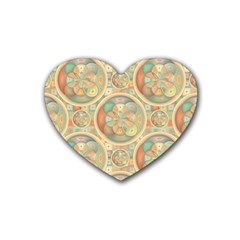 Complex Geometric Pattern Rubber Coaster (heart)  by linceazul