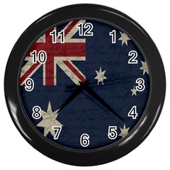 Vintage Australian Flag Wall Clocks (black) by ValentinaDesign