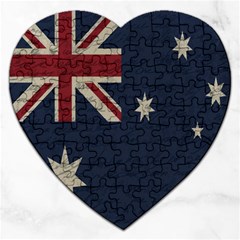 Vintage Australian Flag Jigsaw Puzzle (heart) by ValentinaDesign