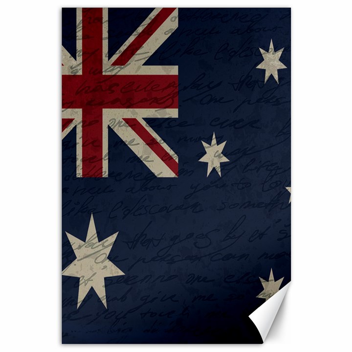 Vintage Australian flag Canvas 12  x 18  