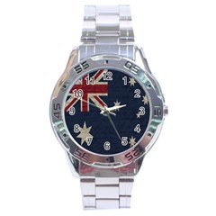 Vintage Australian Flag Stainless Steel Analogue Watch by ValentinaDesign