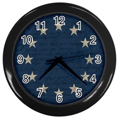 Vintage Flag - Eu Wall Clocks (black) by ValentinaDesign