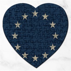 Vintage Flag - Eu Jigsaw Puzzle (heart) by ValentinaDesign