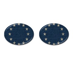 Vintage Flag - Eu Cufflinks (oval) by ValentinaDesign