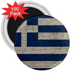 Vintage Flag - Greece 3  Magnets (100 Pack) by ValentinaDesign