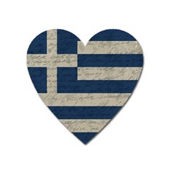 Vintage Flag - Greece Heart Magnet by ValentinaDesign