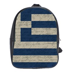 Vintage Flag - Greece School Bags(large)  by ValentinaDesign