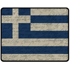 Vintage Flag - Greece Double Sided Fleece Blanket (medium)  by ValentinaDesign