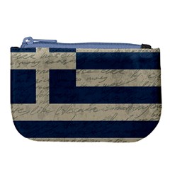 Vintage Flag - Greece Large Coin Purse by ValentinaDesign