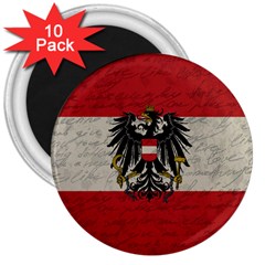 Vintage Flag - Austria 3  Magnets (10 Pack)  by ValentinaDesign