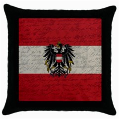 Vintage Flag - Austria Throw Pillow Case (black) by ValentinaDesign