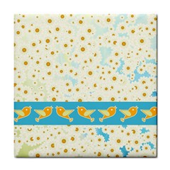 Birds And Daisies Tile Coasters by linceazul