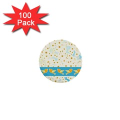 Birds And Daisies 1  Mini Buttons (100 Pack)  by linceazul