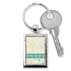 Birds And Daisies Key Chains (rectangle)  by linceazul