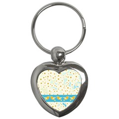 Birds And Daisies Key Chains (heart)  by linceazul