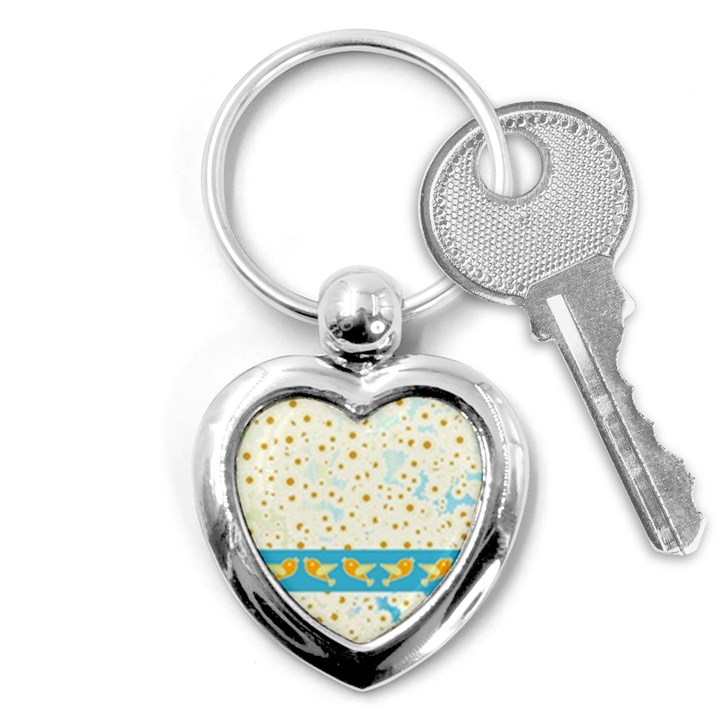 Birds And Daisies Key Chains (Heart) 