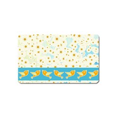 Birds And Daisies Magnet (name Card) by linceazul