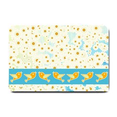 Birds And Daisies Small Doormat  by linceazul