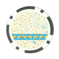 Birds And Daisies Poker Chip Card Guard by linceazul