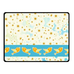 Birds And Daisies Fleece Blanket (small) by linceazul