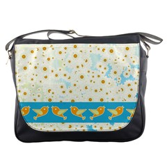 Birds And Daisies Messenger Bags by linceazul