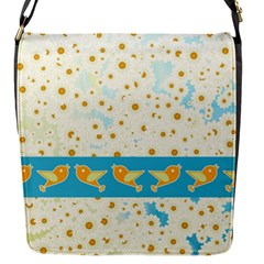 Birds And Daisies Flap Messenger Bag (s) by linceazul