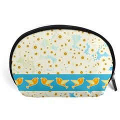 Birds And Daisies Accessory Pouches (large)  by linceazul