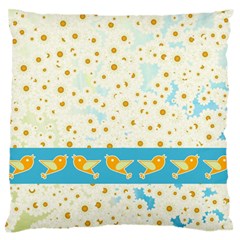 Birds And Daisies Standard Flano Cushion Case (two Sides) by linceazul