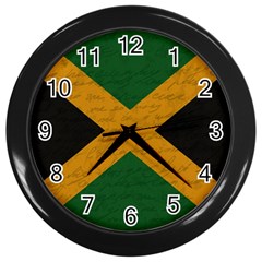 Vintage Flag - Jamaica Wall Clocks (black) by ValentinaDesign