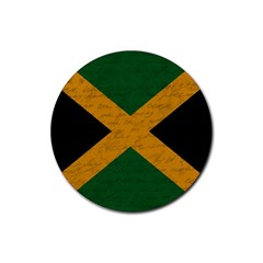 Vintage Flag - Jamaica Rubber Coaster (round)  by ValentinaDesign