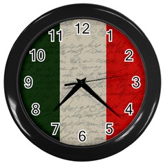 Vintage Flag - Italia Wall Clocks (black) by ValentinaDesign