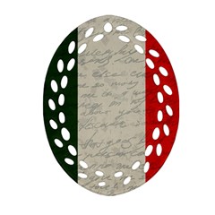 Vintage Flag - Italia Oval Filigree Ornament (two Sides) by ValentinaDesign