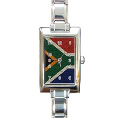 Vintage Flag - South Africa Rectangle Italian Charm Watch by ValentinaDesign